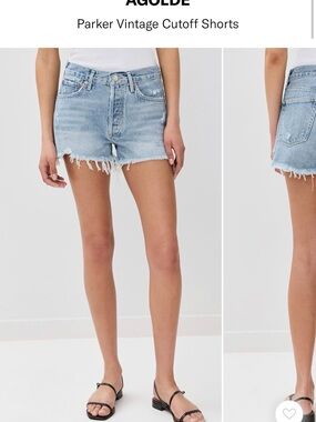 Agolde Parker Vintage Cutoff Denim Shorts - Light Blue